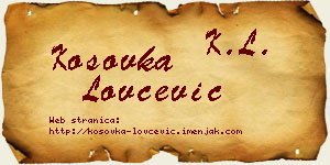 Kosovka Lovčević vizit kartica
